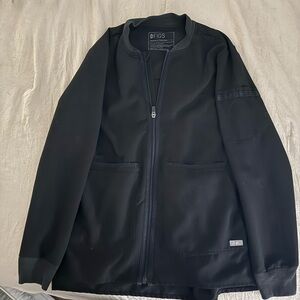 Figs Midnight Black Zip-Up Jacket